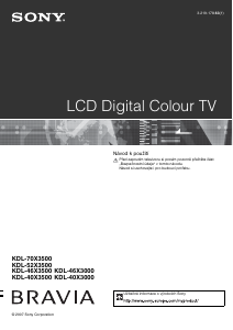 Manuál Sony Bravia KDL-40X3000 LCD televize