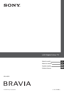 Manuál Sony Bravia KDL-40ZX1 LCD televize