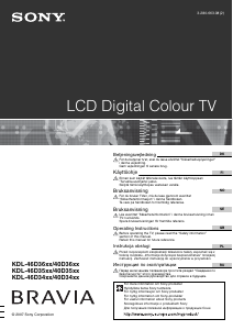 Manual Sony Bravia KDL-46D3660 LCD Television