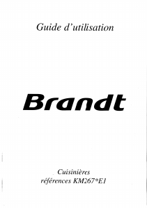 Mode d’emploi Brandt KM267WE1 Cuisinière