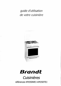 Mode d’emploi Brandt KM350TE1 Cuisinière