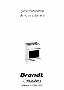 Mode d’emploi Brandt KM362WE1 Cuisinière