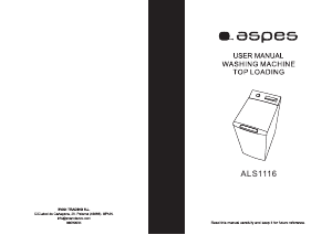 Handleiding Aspes ALS1116 Wasmachine