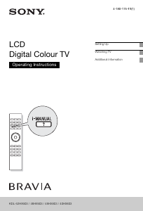 Manual Sony Bravia KDL-46HX903 LCD Television