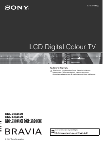Kullanım kılavuzu Sony Bravia KDL-46X3500 LCD televizyon