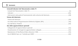 Manuale Sony Bravia KDL-46Z5800 LCD televisore