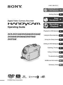 Manual Sony DCR-DVD305E Camcorder