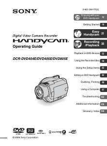 Manual Sony DCR-DVD404E Camcorder