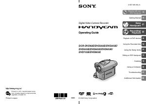 Manual Sony DCR-DVD803E Camcorder