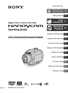 Manual Sony DCR-DVD805E Camcorder