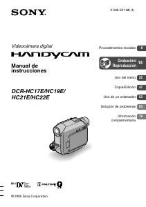 Manual de uso Sony DCR-HC22E Videocámara