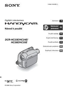 Manuál Sony DCR-HC23E Videokamera