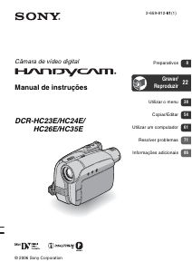 Manual Sony DCR-HC23E Câmara de vídeo