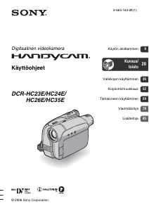 Käyttöohje Sony DCR-HC26E Kameranauhuri