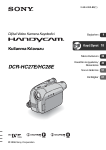 Kullanım kılavuzu Sony DCR-HC27E Kaydedici kamera