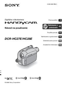 Návod Sony DCR-HC27E Videokamera