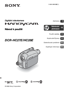 Manuál Sony DCR-HC27E Videokamera