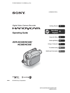 Manual Sony DCR-HC35E Camcorder