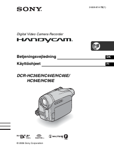 Käyttöohje Sony DCR-HC36E Kameranauhuri