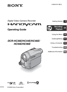 Manual Sony DCR-HC36E Camcorder