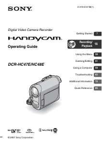 Manual Sony DCR-HC47E Camcorder