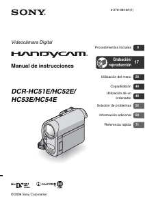 Manual de uso Sony DCR-HC51E Videocámara