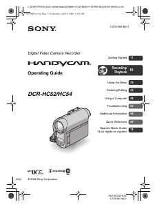 Manual Sony DCR-HC52E Camcorder