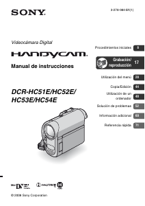 Manual de uso Sony DCR-HC53E Videocámara