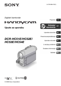 Priručnik Sony DCR-HC54E Videokamera
