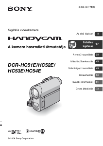 Használati útmutató Sony DCR-HC54E Videokamera