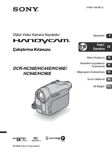 Kullanım kılavuzu Sony DCR-HC94E Kaydedici kamera