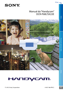 Manual Sony DCR-PJ6E Câmara de vídeo