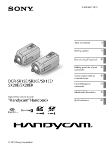 Manual Sony DCR-SR20E Camcorder