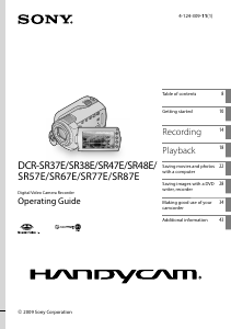 Manual Sony DCR-SR57E Camcorder