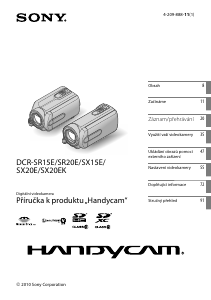 Manuál Sony DCR-SX20E Videokamera