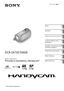 Návod Sony DCR-SX73E Videokamera
