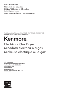 Manual de uso Kenmore 110.68132 Secadora