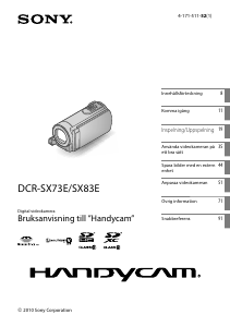 Bruksanvisning Sony DCR-SX83E Videokamera