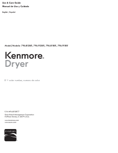 Manual Kenmore 796.81182 Dryer