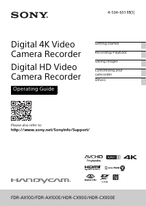 Manual Sony FDR-AX100E Camcorder