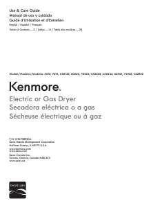 Manual Kenmore 60222 Dryer