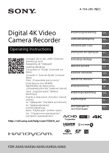 Manuale Sony FDR-AX43A Videocamera