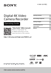 Manual Sony FDR-AX53 Camcorder