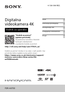 Priročnik Sony FDR-AX700 Prenosna kamera