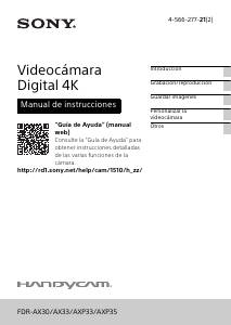 Manual de uso Sony FDR-AXP33 Videocámara