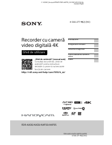 Manual Sony FDR-AXP33 Cameră video