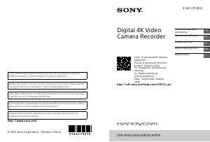 Brugsanvisning Sony FDR-AXP35 Videokamera