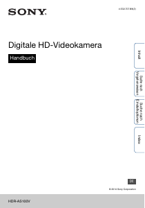 Bedienungsanleitung Sony HDR-AS100VW Camcorder