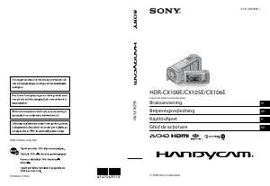 Käyttöohje Sony HDR-CX105E Kameranauhuri