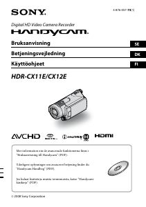 Käyttöohje Sony HDR-CX11E Kameranauhuri